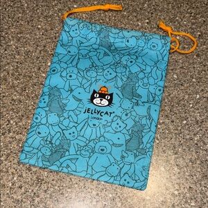 Jellycat Teal Animal Print Bag with Orange Drawstrings